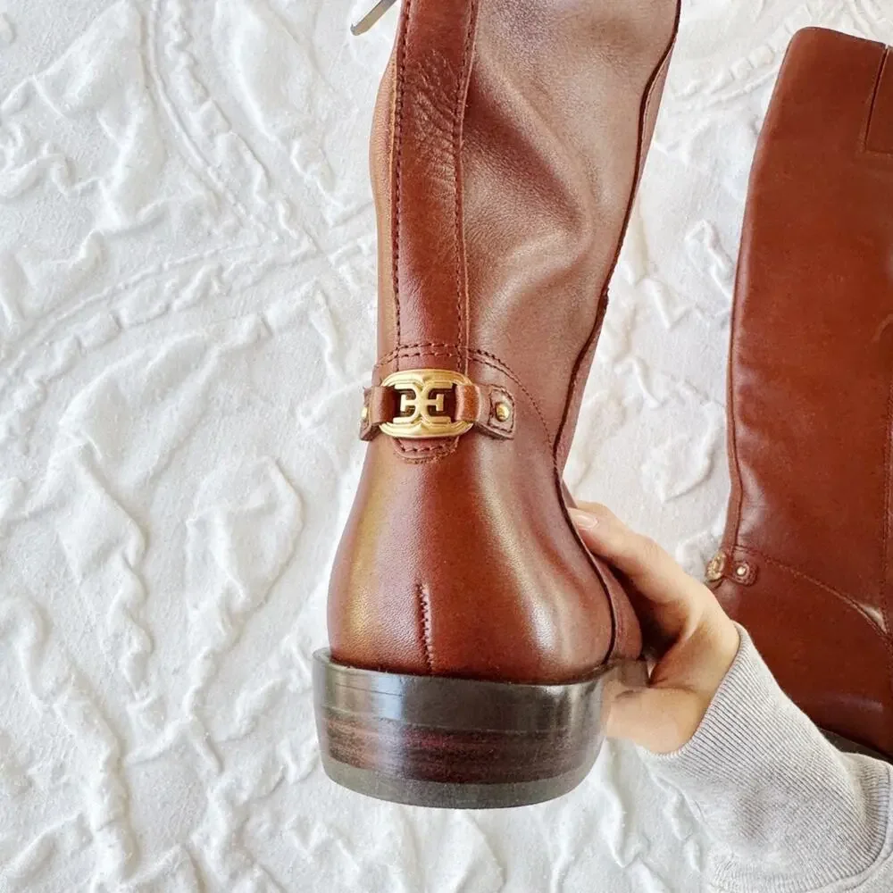 Sam Edelman Tall Leather Riding Boots in Brown